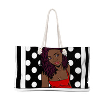 Load image into Gallery viewer, Stripes and Polka Dots Weekender Bag
