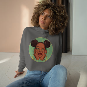 Vintage Woman Crop Hoodie