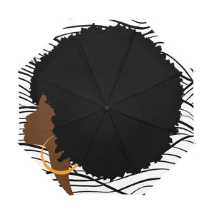 Brown skin afro chic Anti-UV Automatic Umbrella(Outside Printing)(Model U09)