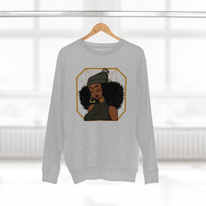 Beanie Girl  Unisex Premium Crewneck Sweatshirt